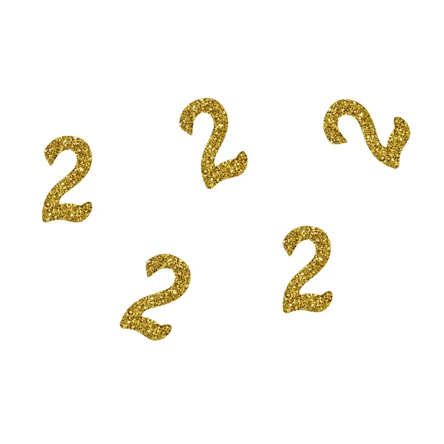 ptit-clown-glitzer-konfetti-zahl-2-gold-50-st-ck-tischdeko image 1