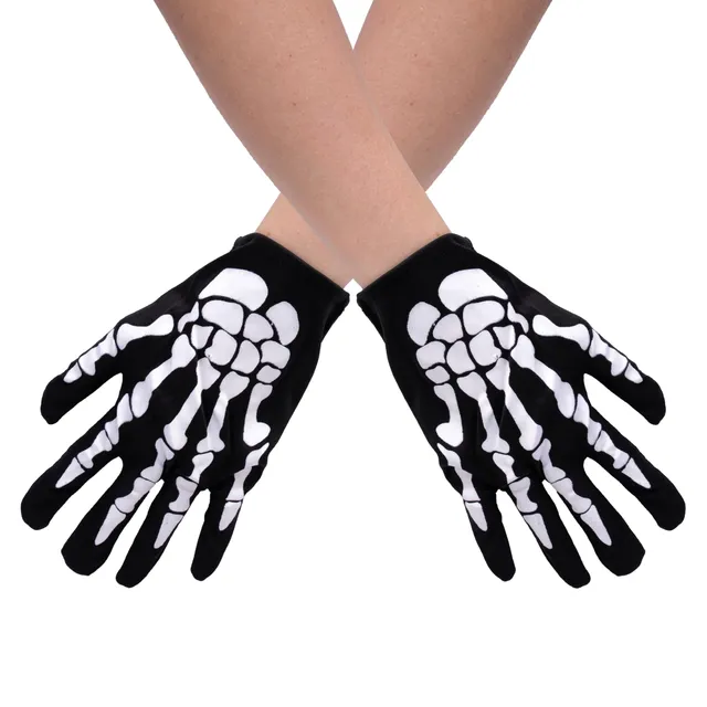 p-tit-clown-skeletthandschuhe-erwachsene-schwarz-wei image 1