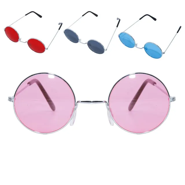 p-tit-clown-10801-metall-brille-rund-hippie-kost-m-brille-ohne-gl-ser-farbauswah image 1