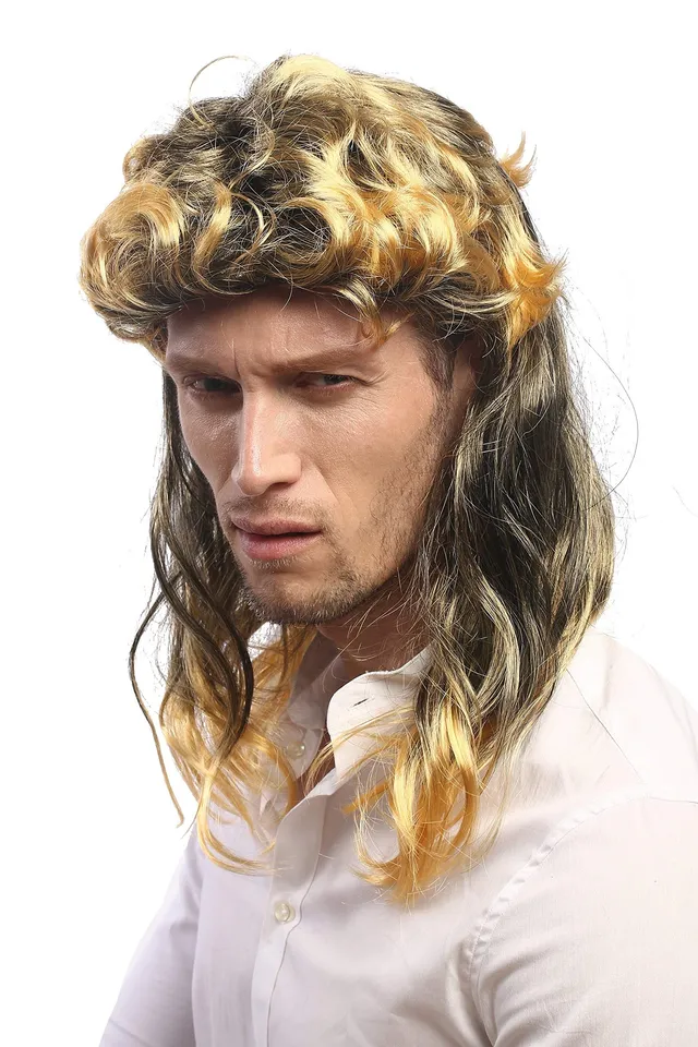 wig-me-up-ad-017-p103t35-vokuhila-per-cke-schwarz-goldblond-ca-50-cm image 1