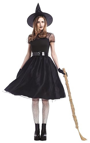 p-tit-clown-hexenkost-m-damen-schwarz-l-kleid-mit-hut image 5