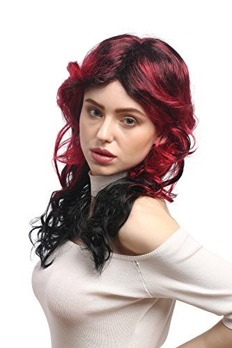 wig-me-up-91219-party-per-cke-schwarz-rot-ombre-wellig-55-cm image 6