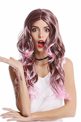 wig-me-up-91377-damenper-cke-lang-wellig-rosa-braun-gestr-hnt-mit-mittelscheitel image 6