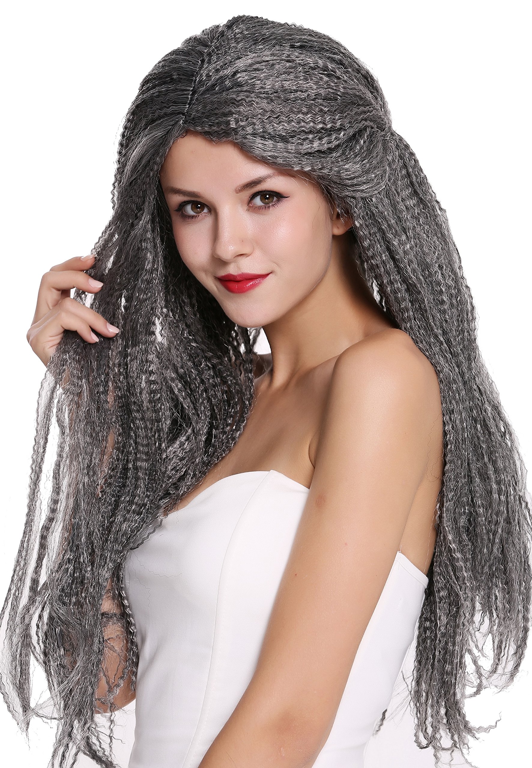 wig-me-up-09428-za103-za68a-party-per-cke-lang-krepplocken-schwarz-grau-mix image 3