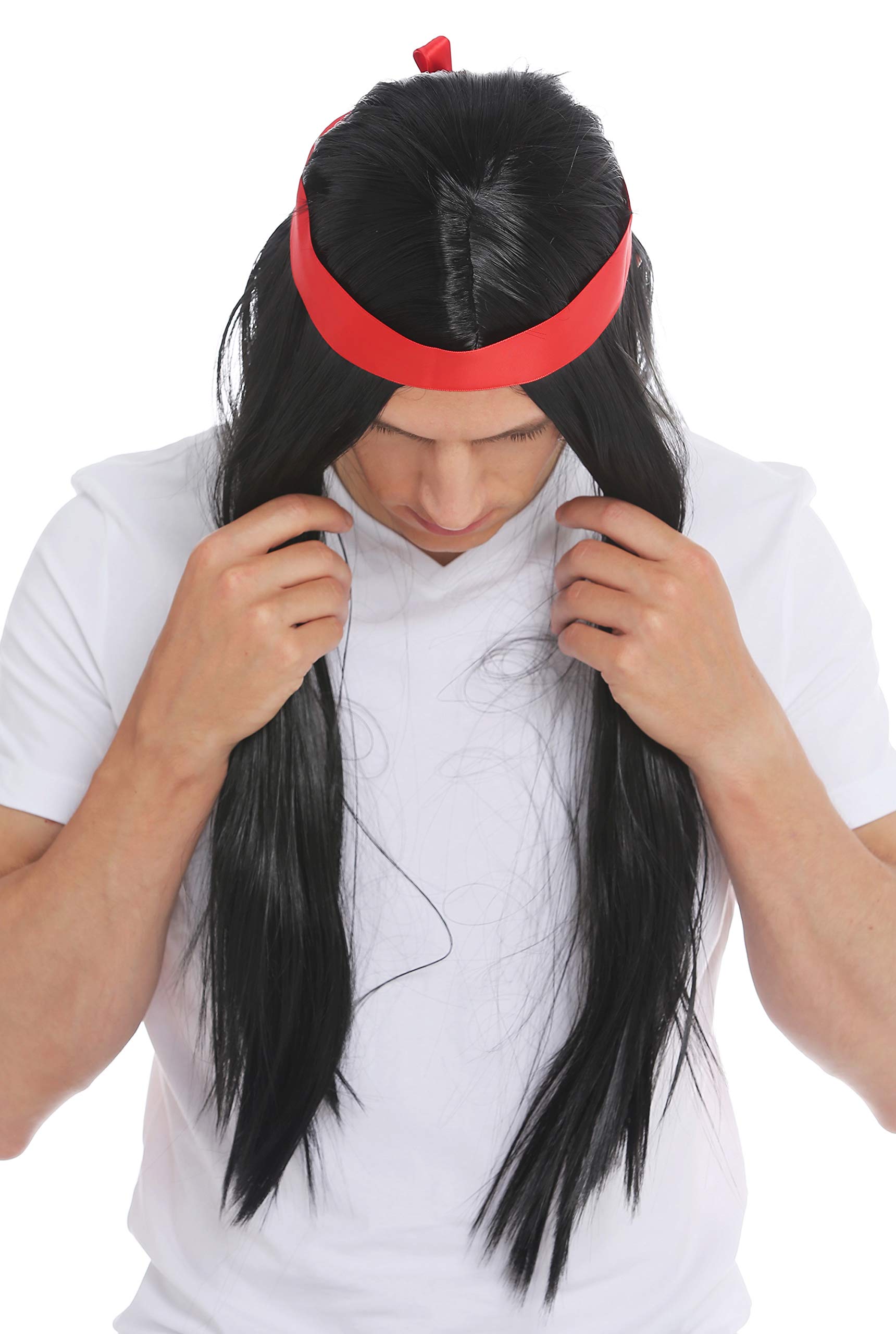wig-me-up-7093-p103-unisex-per-cke-hippie-indianer-schwarz-60-cm-mit-stirnband image 6
