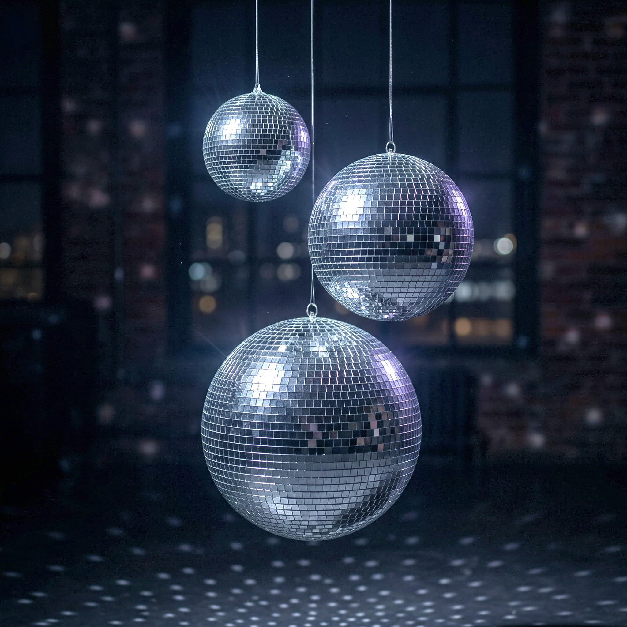 ptit-clown-spiegelkugel-disco-dekoration-silber-30-cm image 3