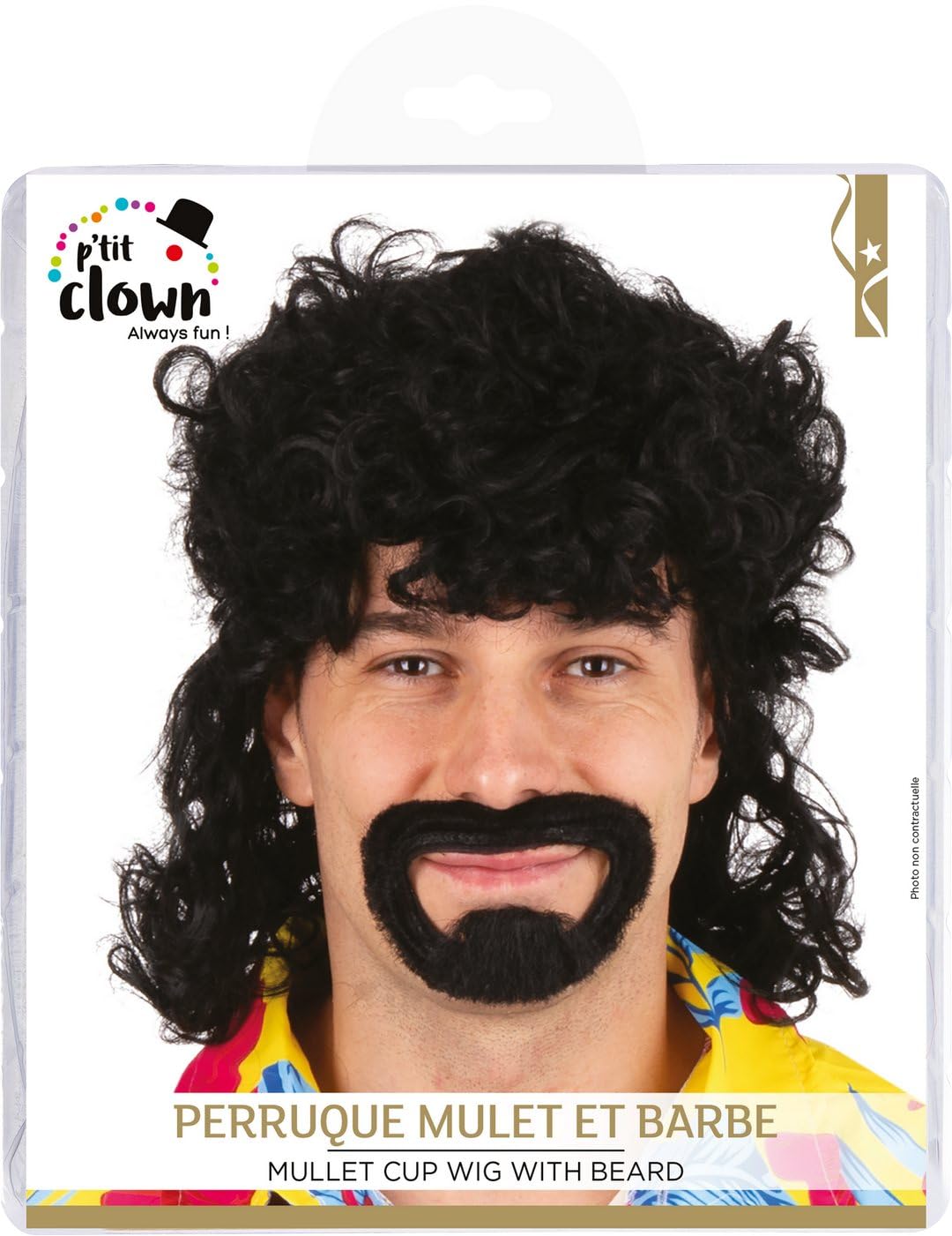 ptit-clown-49890-vokuhila-per-cke-mit-bart-braun-70er-80er-herren image 4