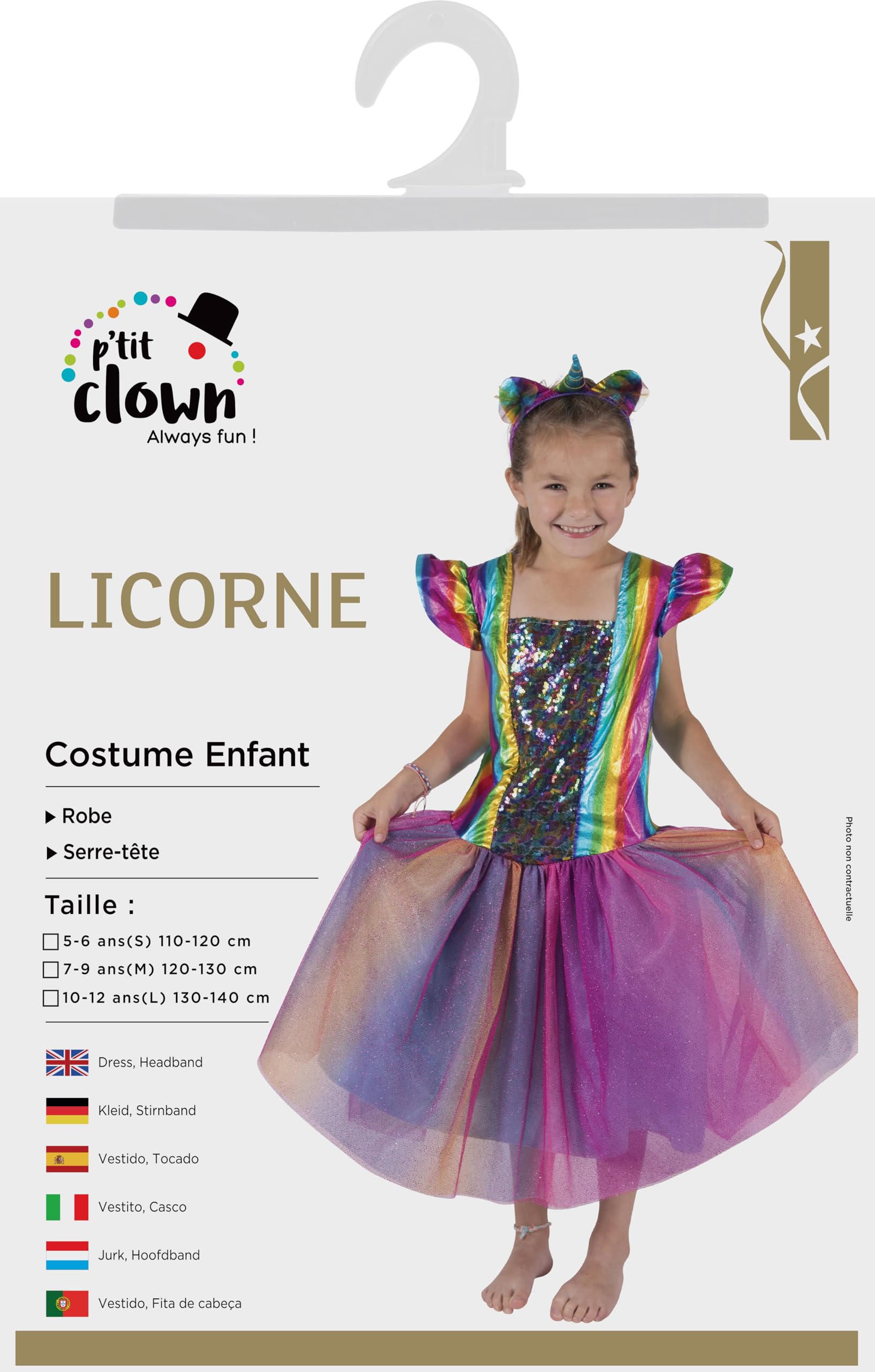 p-tit-clown-einhorn-kost-m-m-dchen-kleid-haarreif-prinzessin image 5