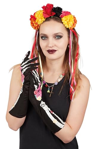 p-tit-clown-30046-day-of-the-dead-set-damen-haarreif-handschuhe-kette image 5
