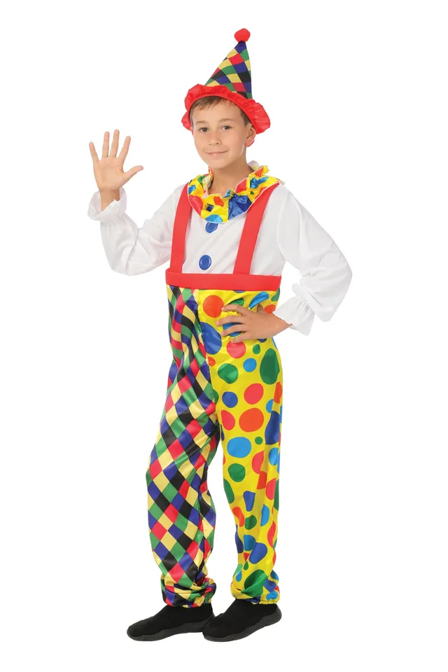 p-tit-clown-clown-kost-m-kinder-10-12-jahre-overall-mit-hut image 1