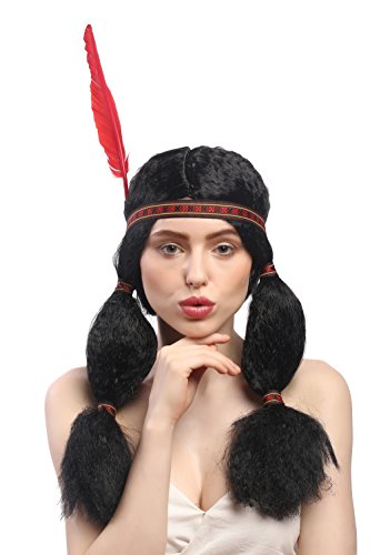 wig-me-up-91224-indianerin-per-cke-z-pfe-mit-stirnband-und-feder-50-cm image 5
