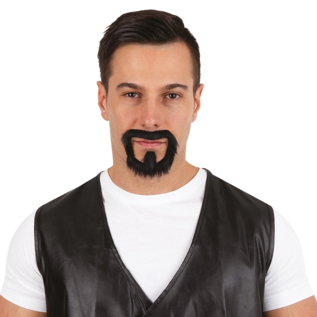 ptit-clown-schnurrbart-biker-schwarz-anklebe-bart image 1