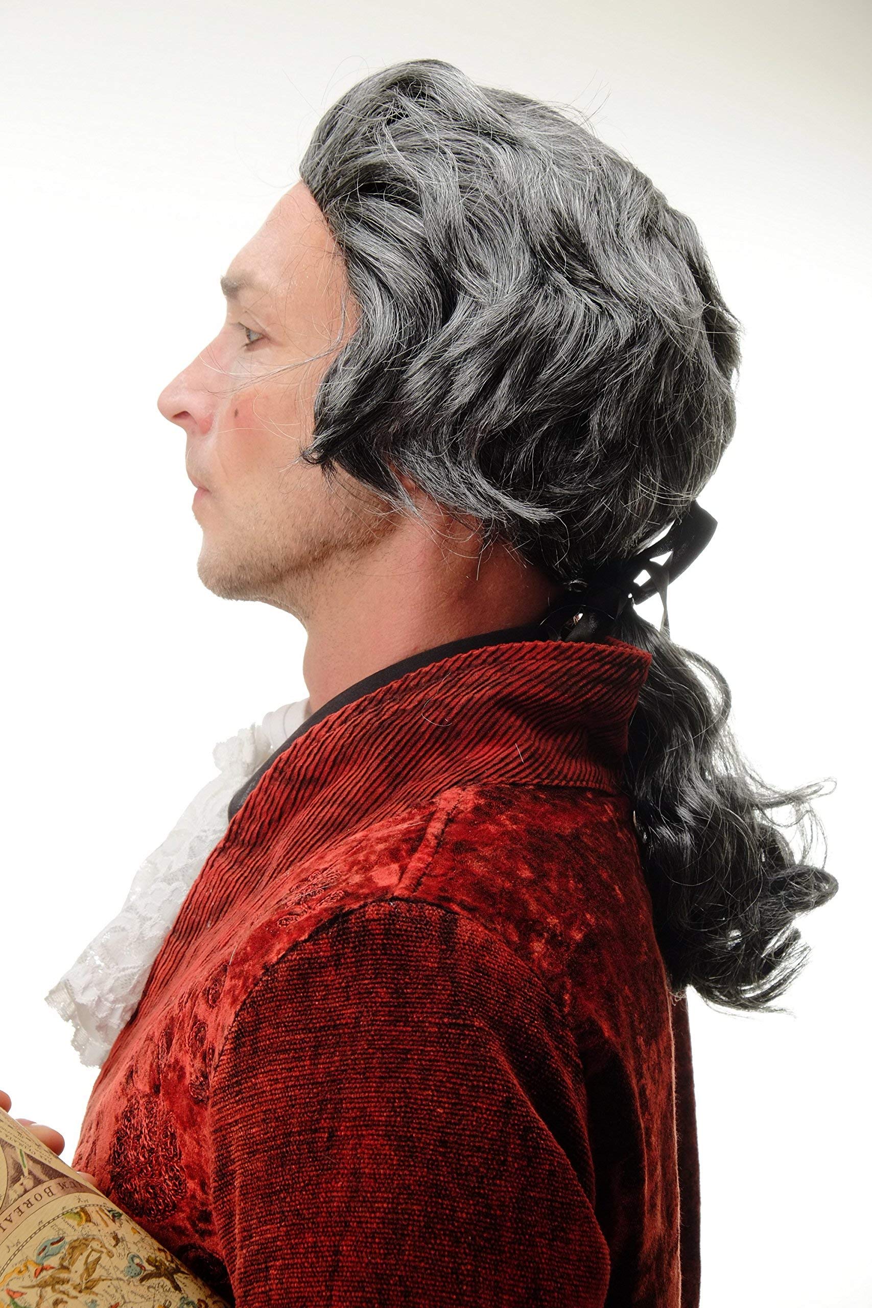 wig-me-up-4287-barock-per-cke-grau-mit-zopf-herren-45-cm image 2