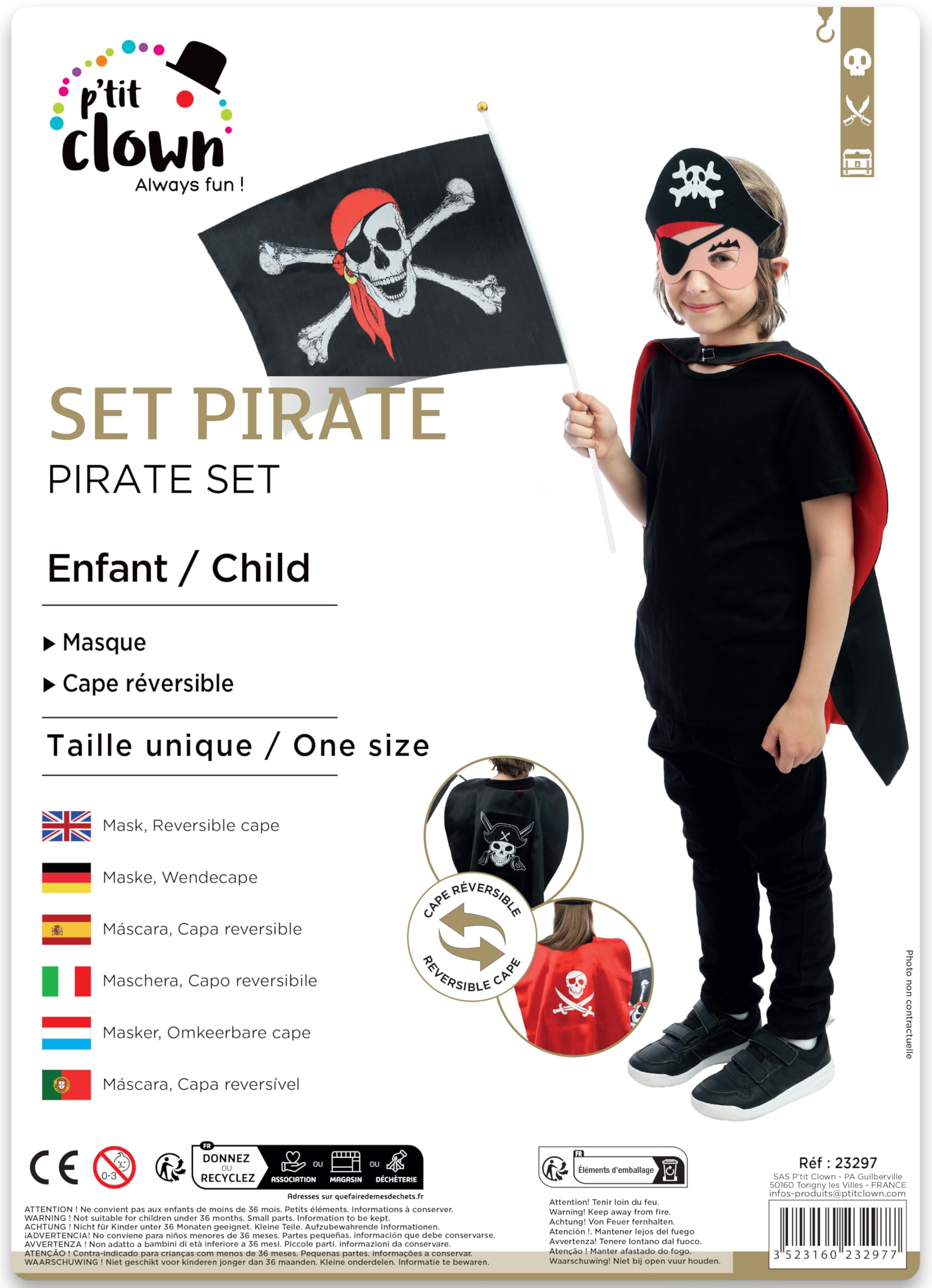 p-tit-clown-23297-piratenkost-m-set-kinder-einheitsgr-e-mit-wendeumhang-und-mask image 6