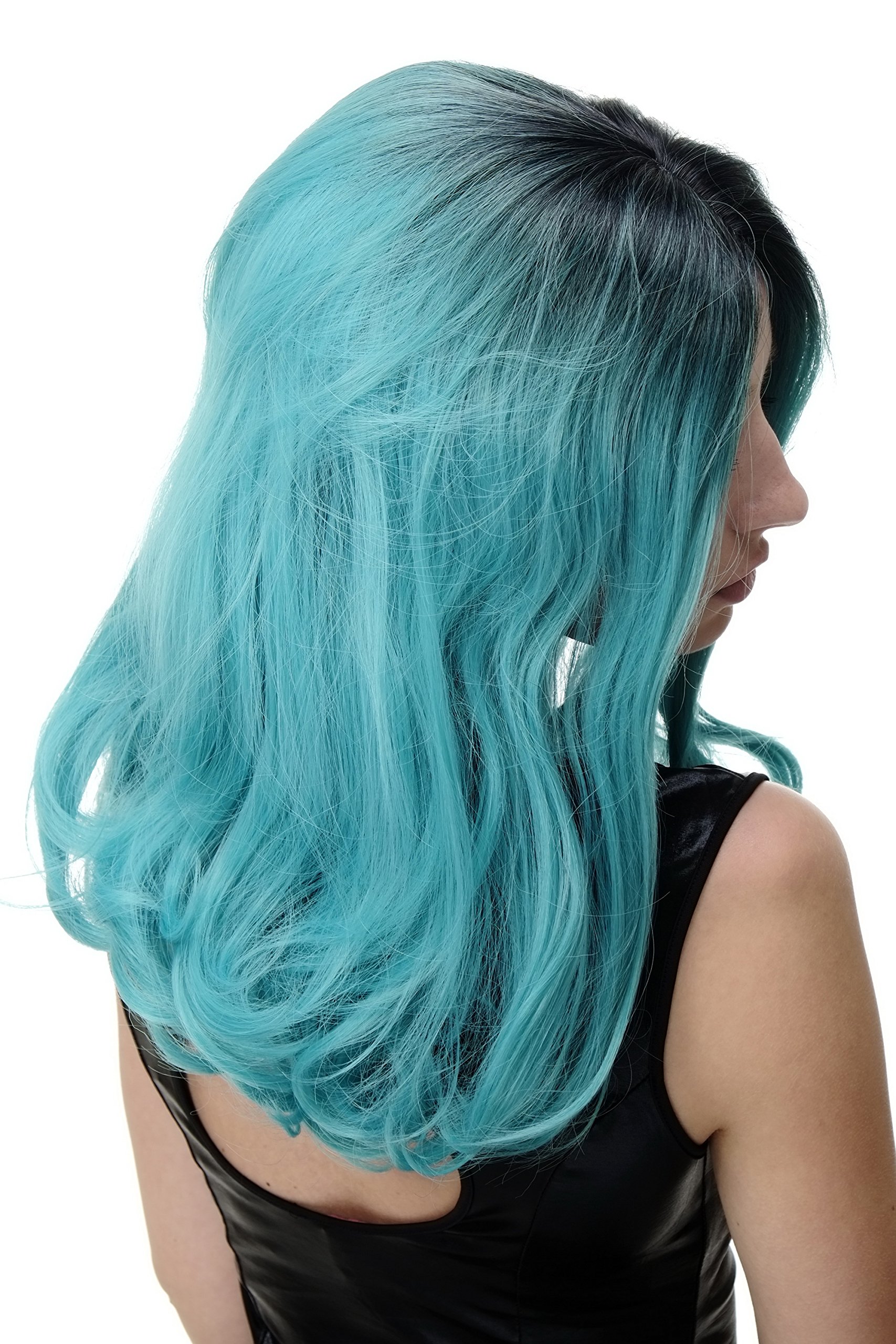 wig-me-up-gfw1828-t5126-ombre-cosplay-per-cke-schwarz-t-rkis-50-cm image 6