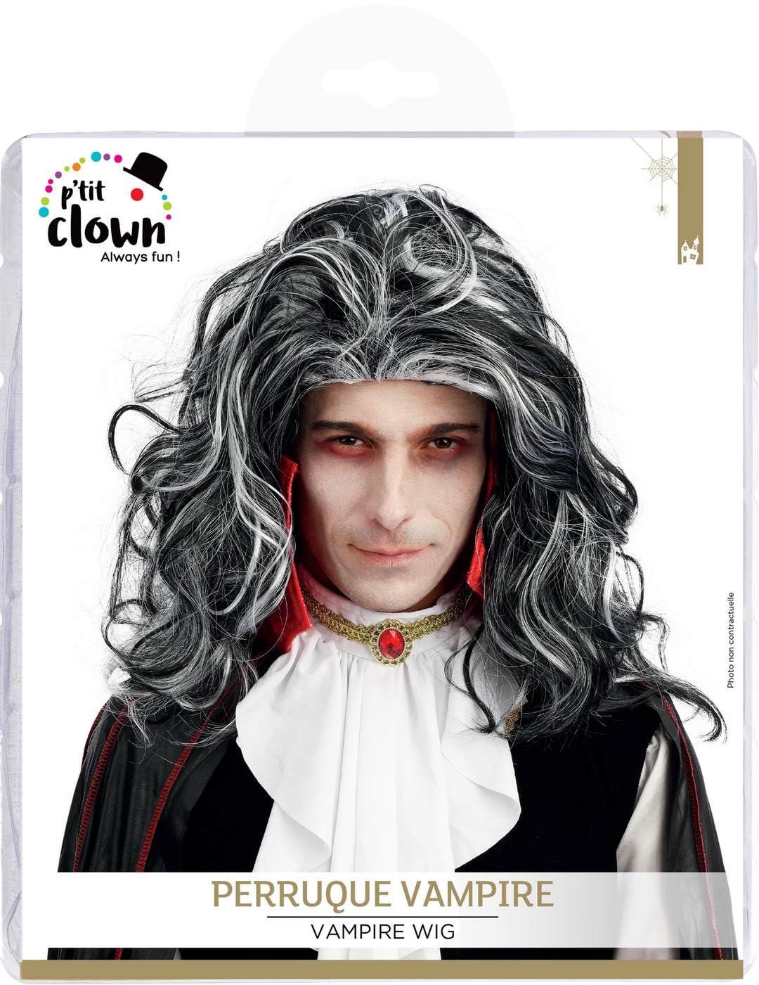 p-tit-clown-22185-vampir-per-cke-lang-gewellt-schwarz-wei image 4