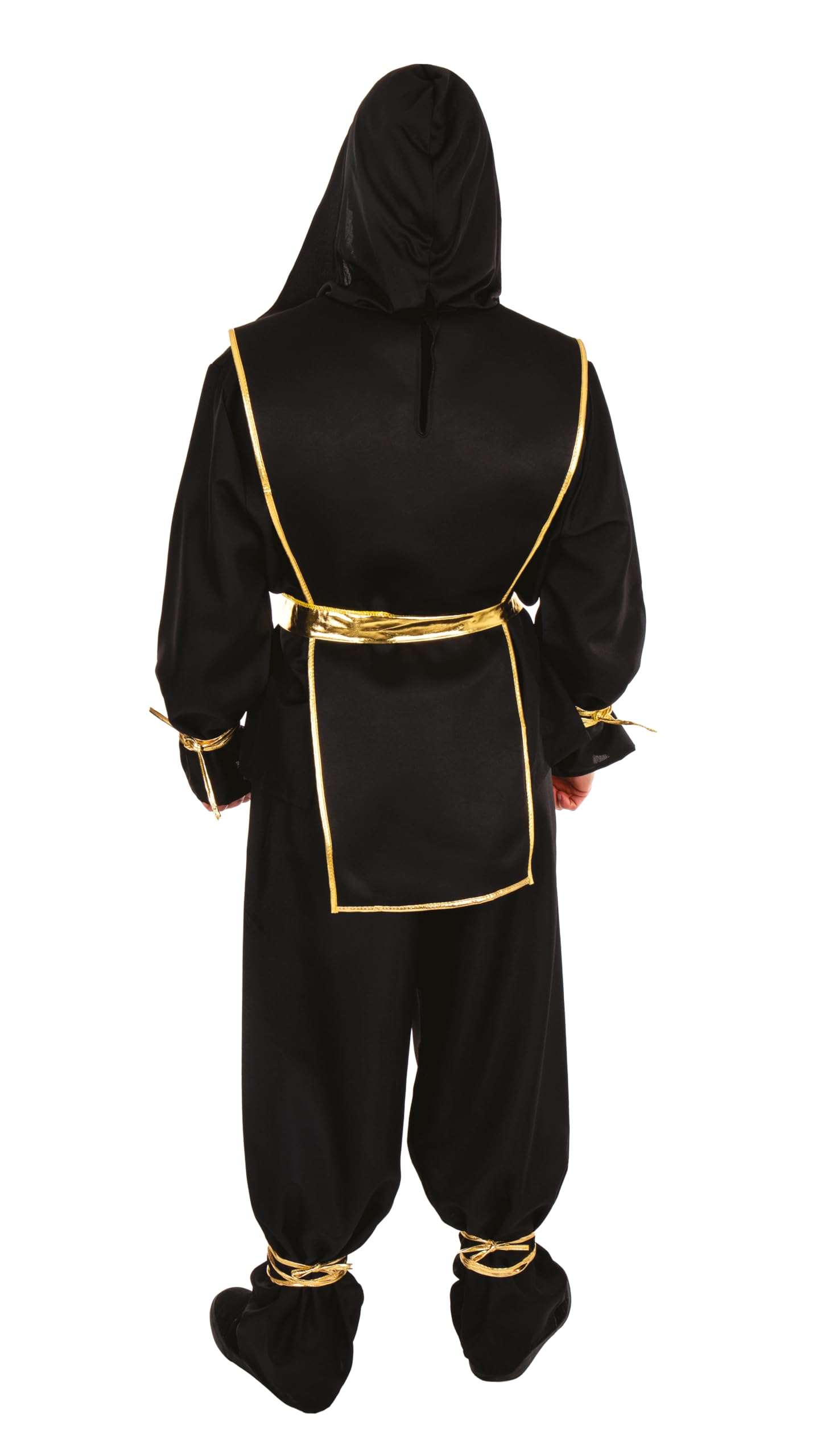 p-tit-clown-ninja-kost-m-f-r-erwachsene-schwarz-gold-polyester image 3