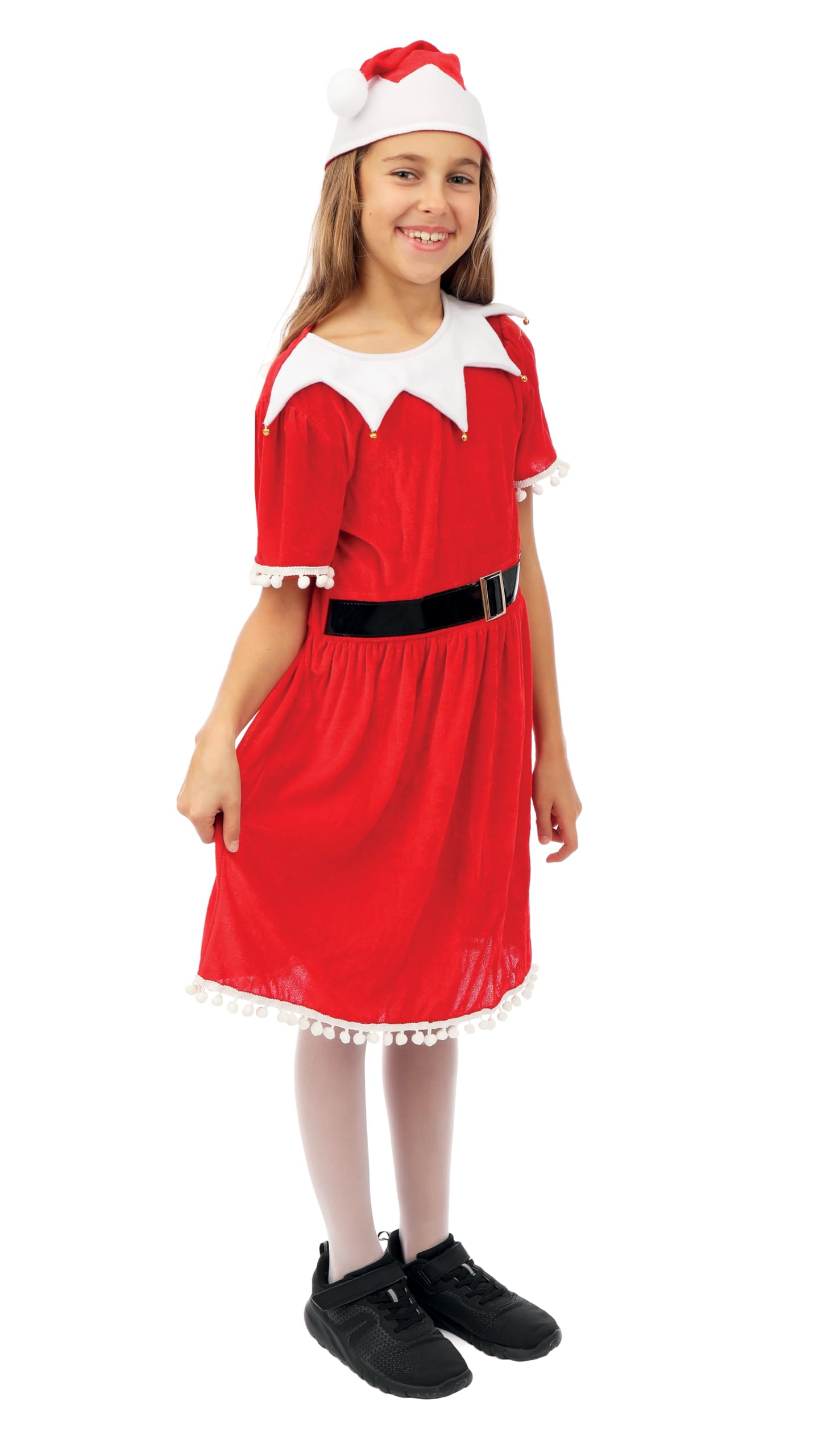 ptit-clown-weihnachtsmutter-miss-santa-kleid-rot-mit-m-tze-f-r-m-dchen image 2