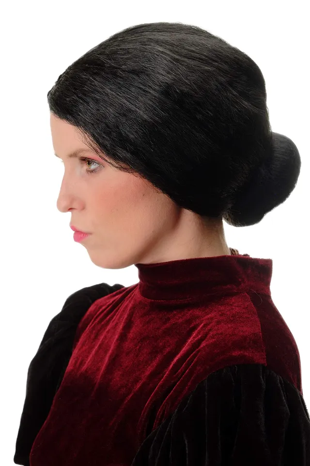 wig-me-up-69020-p103-damen-per-cke-dutt-schwarz-gouvernante image 1