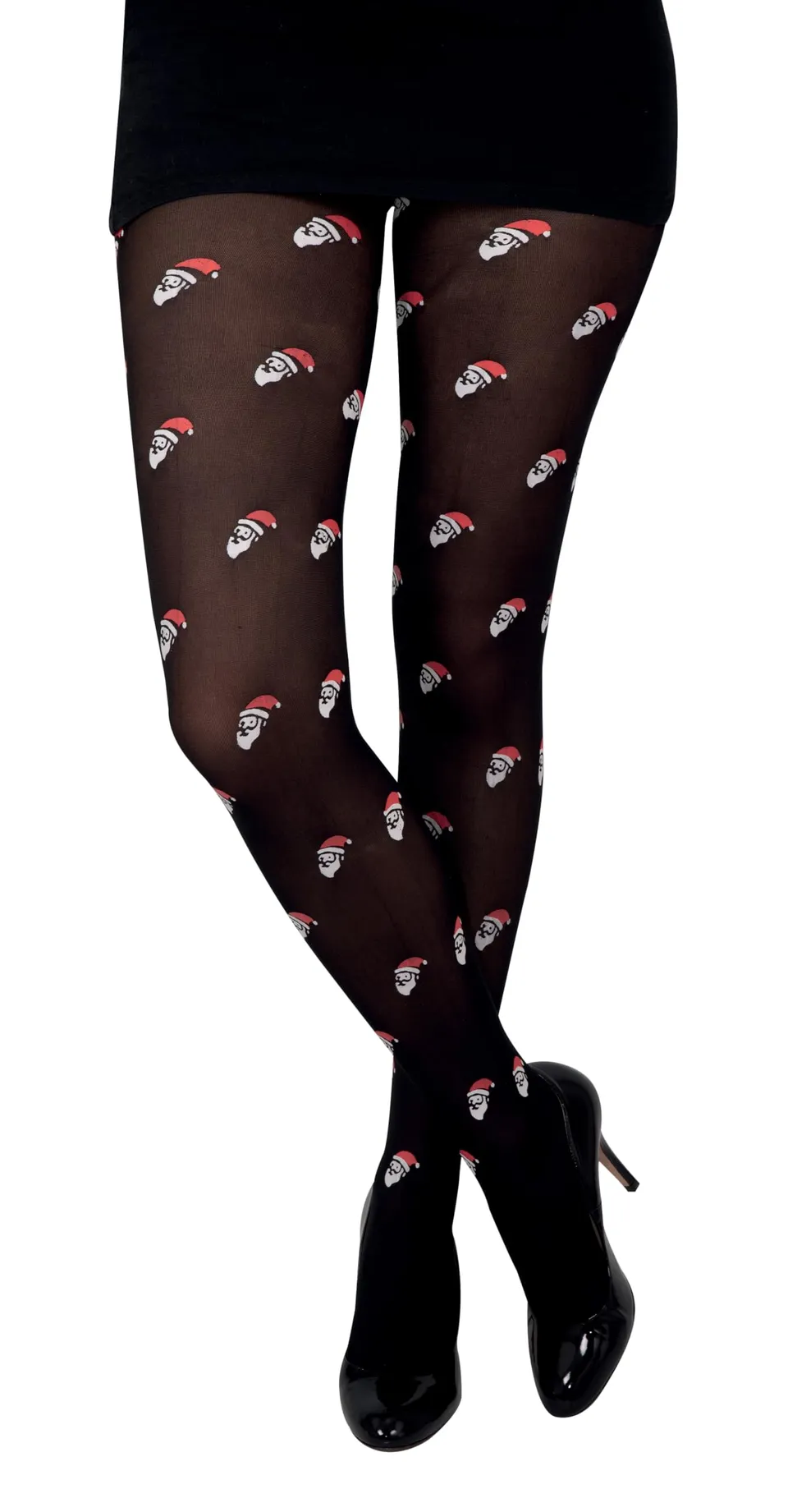 p-tit-clown-strumpfhose-74173-santa-schwarz-weihnachtsmann image 1