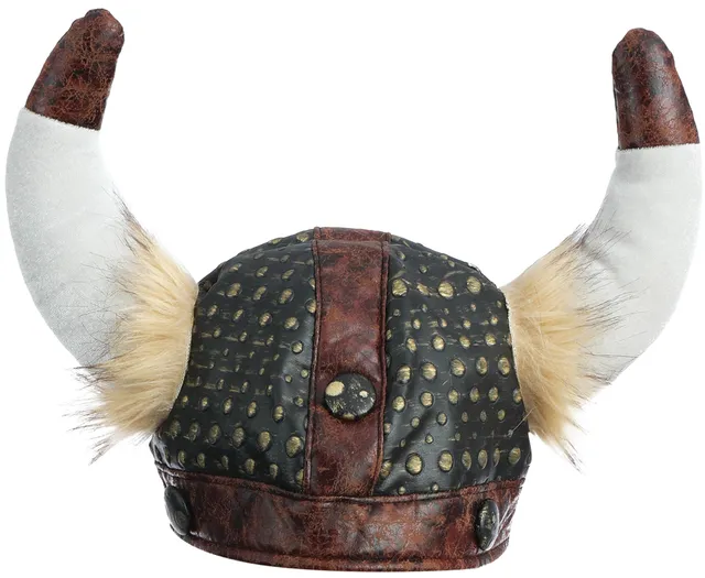 ptit-clown-wikingerhelm-braun-mit-h-rnern-und-haaren-f-r-erwachsene image 1