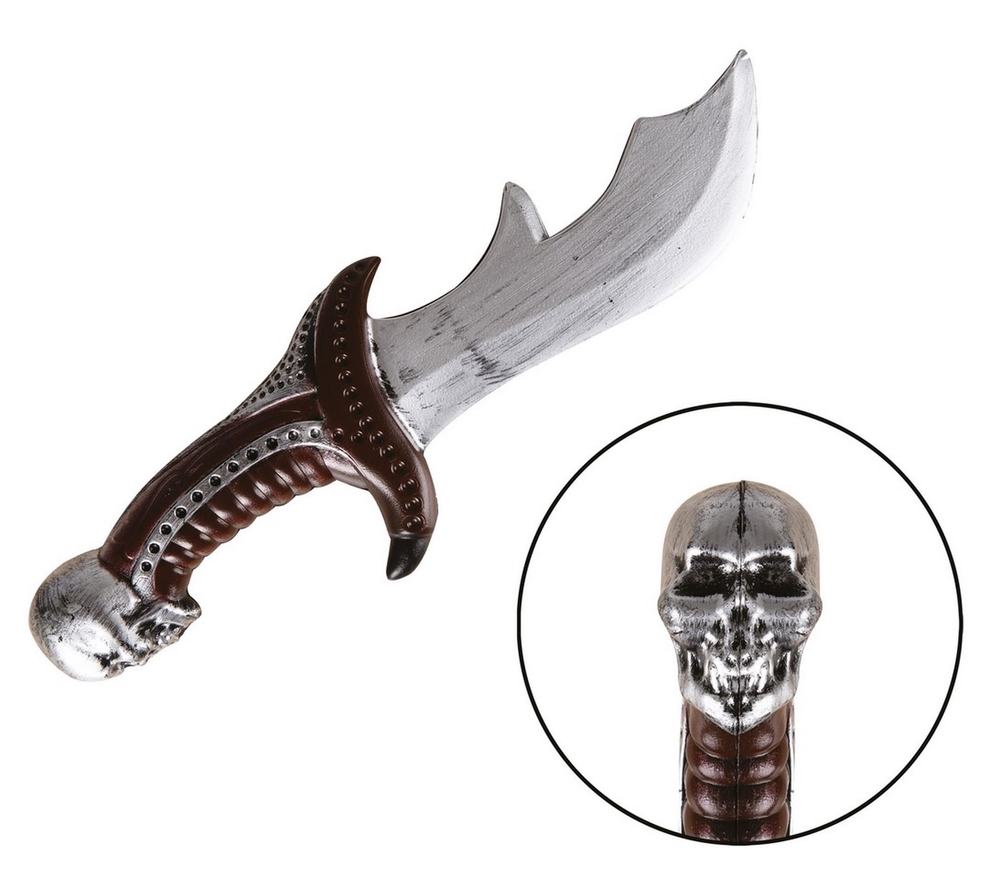 p-tit-clown-23322-piraten-messer-attrappe-29-cm-totenkopf-griff-silber-braun image 2