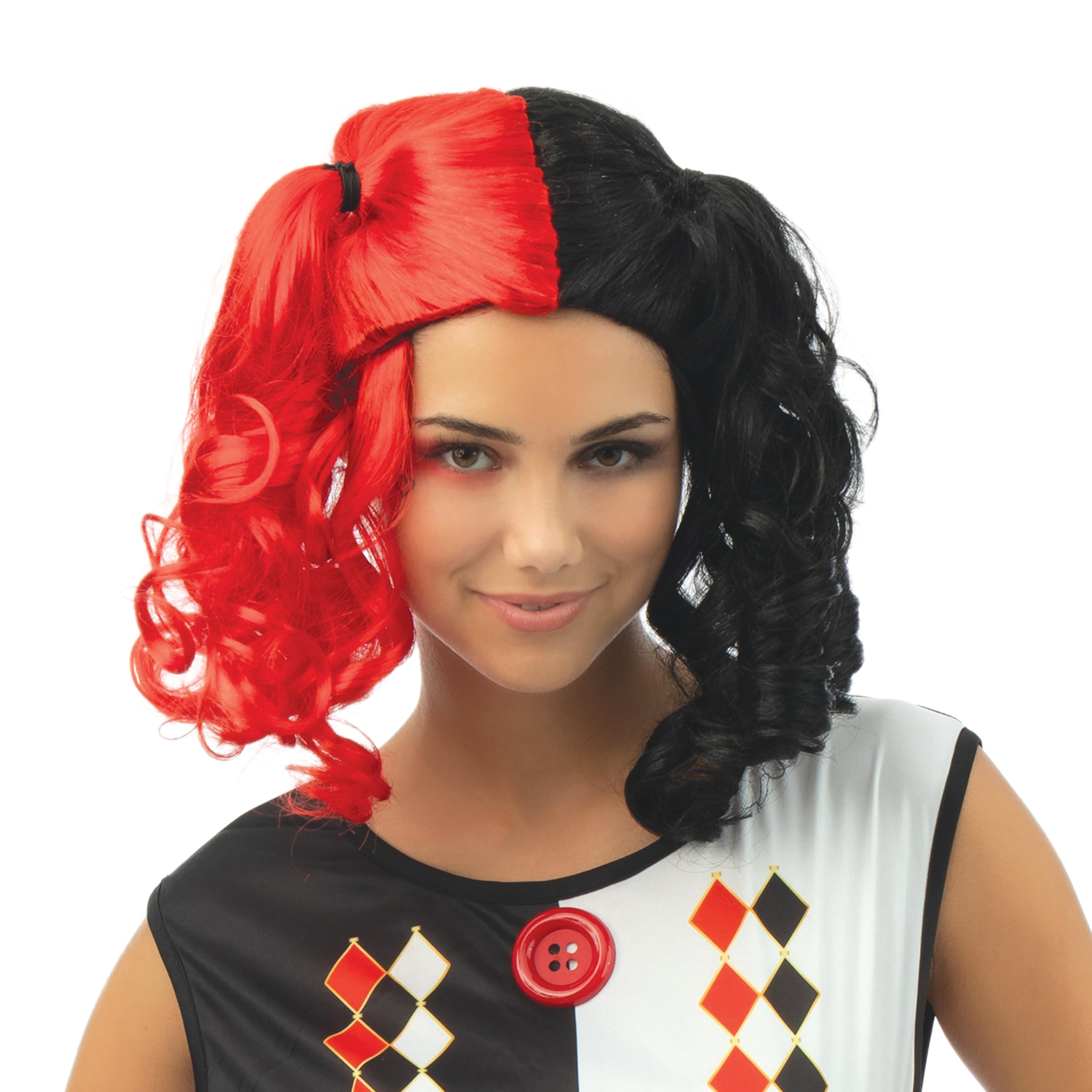 ptit-clown-harlekin-per-cke-mit-zipfeln-schwarz-rot image 2