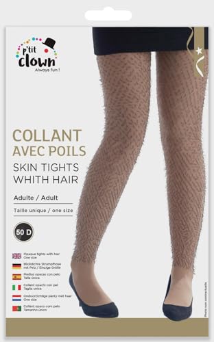 p-tit-clown-74770-strumpfhose-fantasie-behaarte-beine-hautfarben-one-size-damen image 5