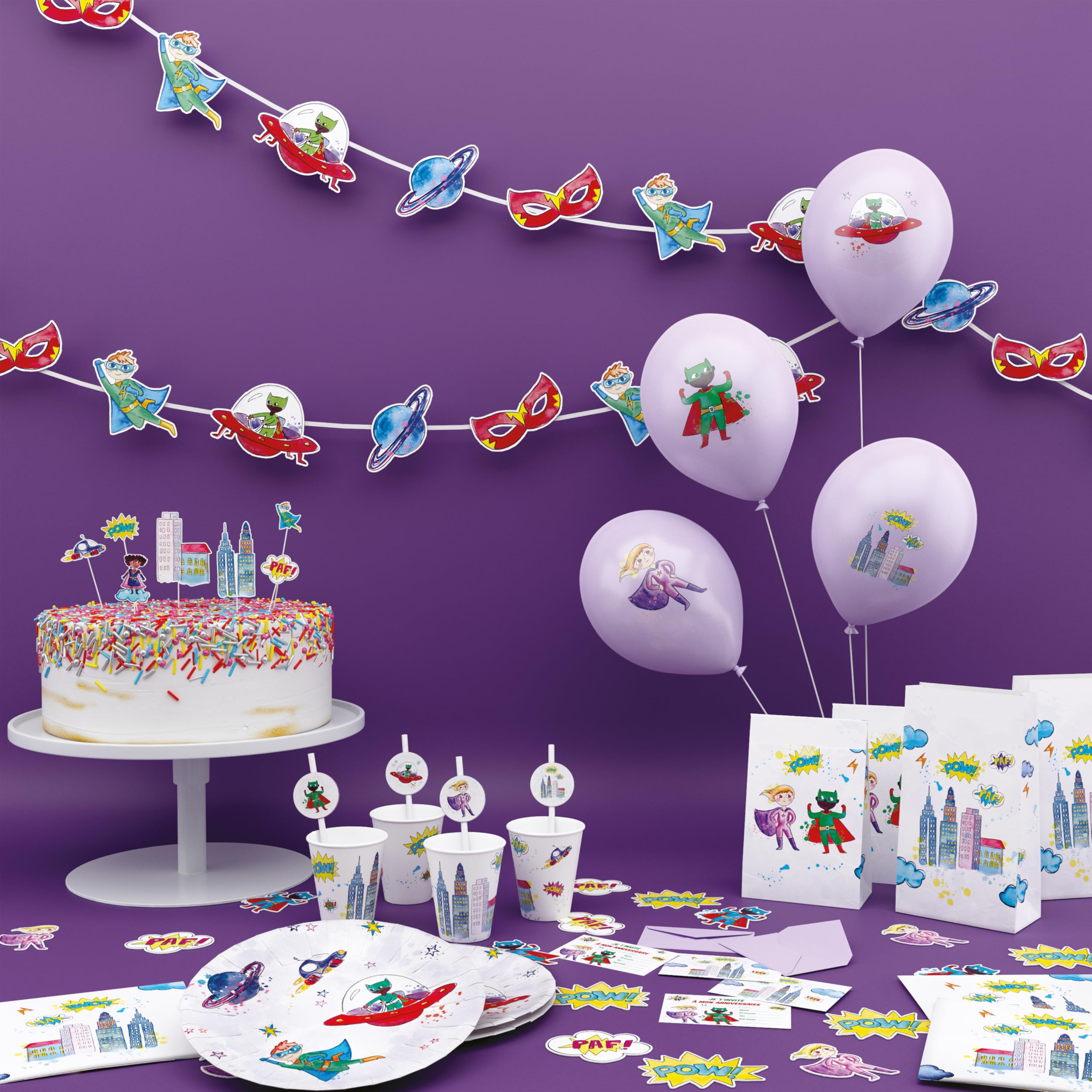 p-tit-clown-re22468-luftballon-set-superhelden-30-cm-8-st-ck image 2