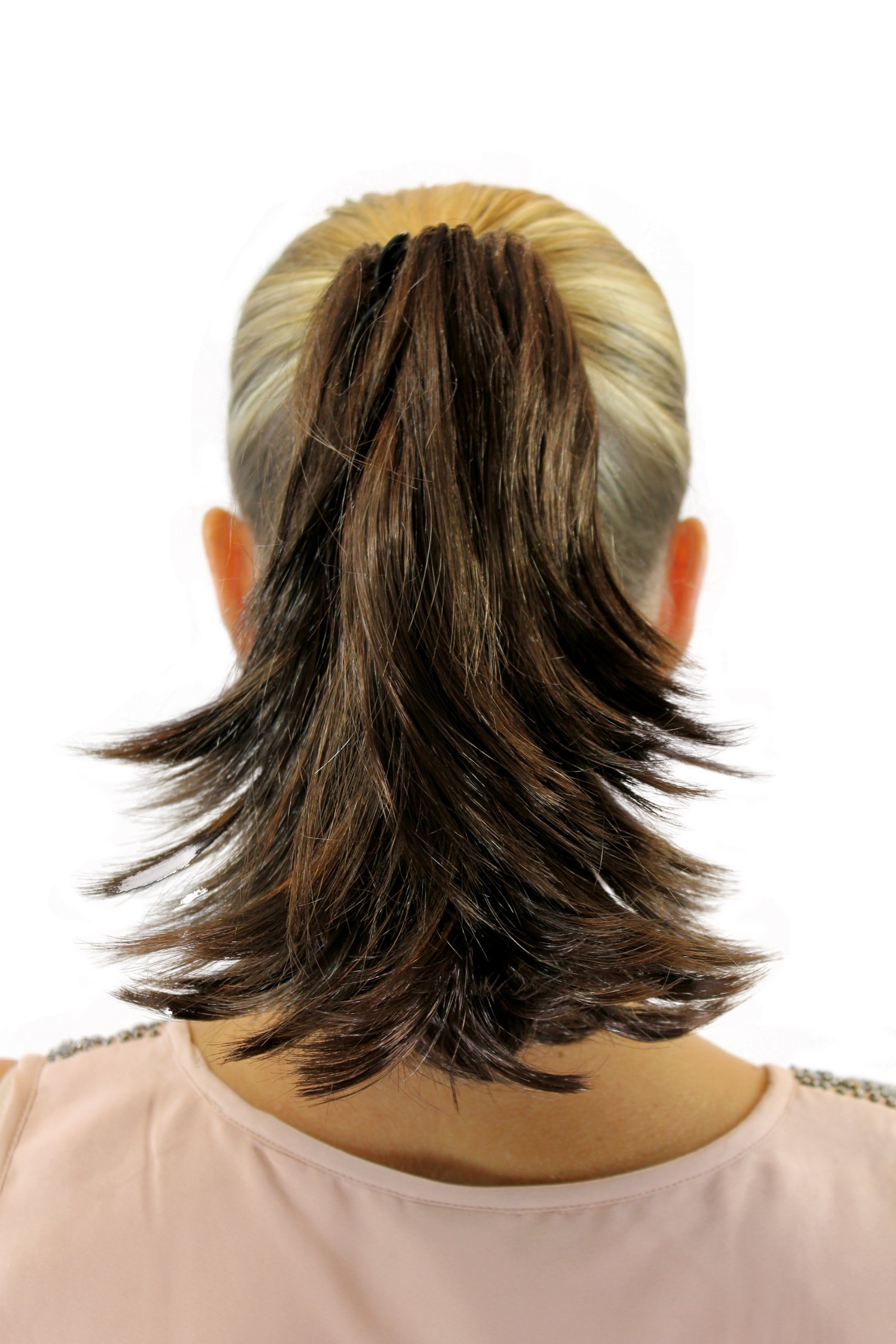 wig-me-up-lh-4002-4-haarteil-glatt-kurz-25-cm-butterfly-klammer-braun image 1