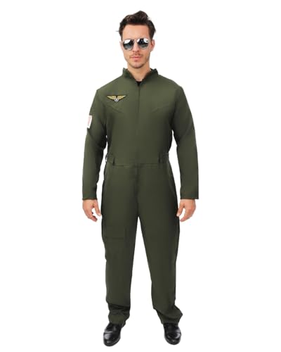 ptit-clown-jagdpilot-kost-m-air-pilot-suit-overall-khaki-gr-n-herren image 8