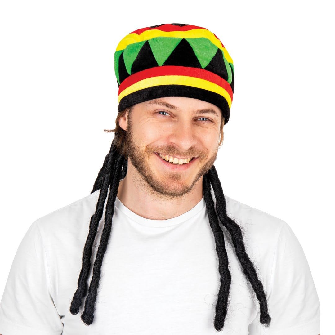 ptit-clown-rasta-barett-velours-mit-dreadlocks-mehrfarbig-erwachsene image 1