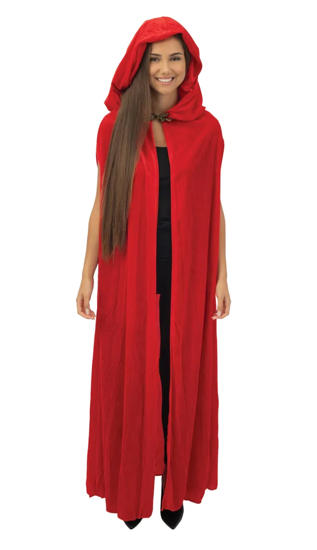 ptit-clown-samt-umhang-mit-kapuze-150-cm-rot image 1