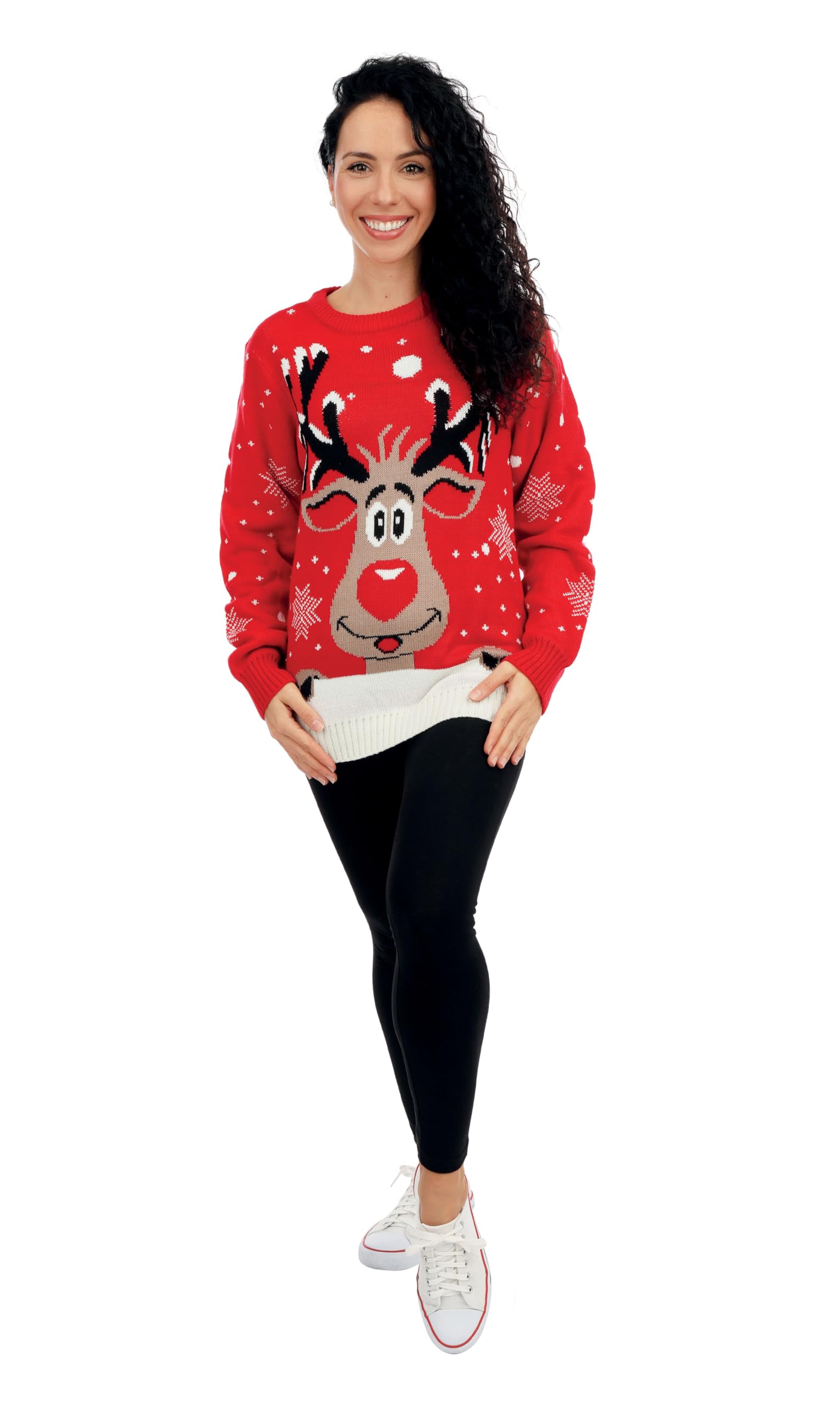 p-tit-clown-re48193-weihnachtspullover-damen-rot-rentierkopf-gr-xl image 1