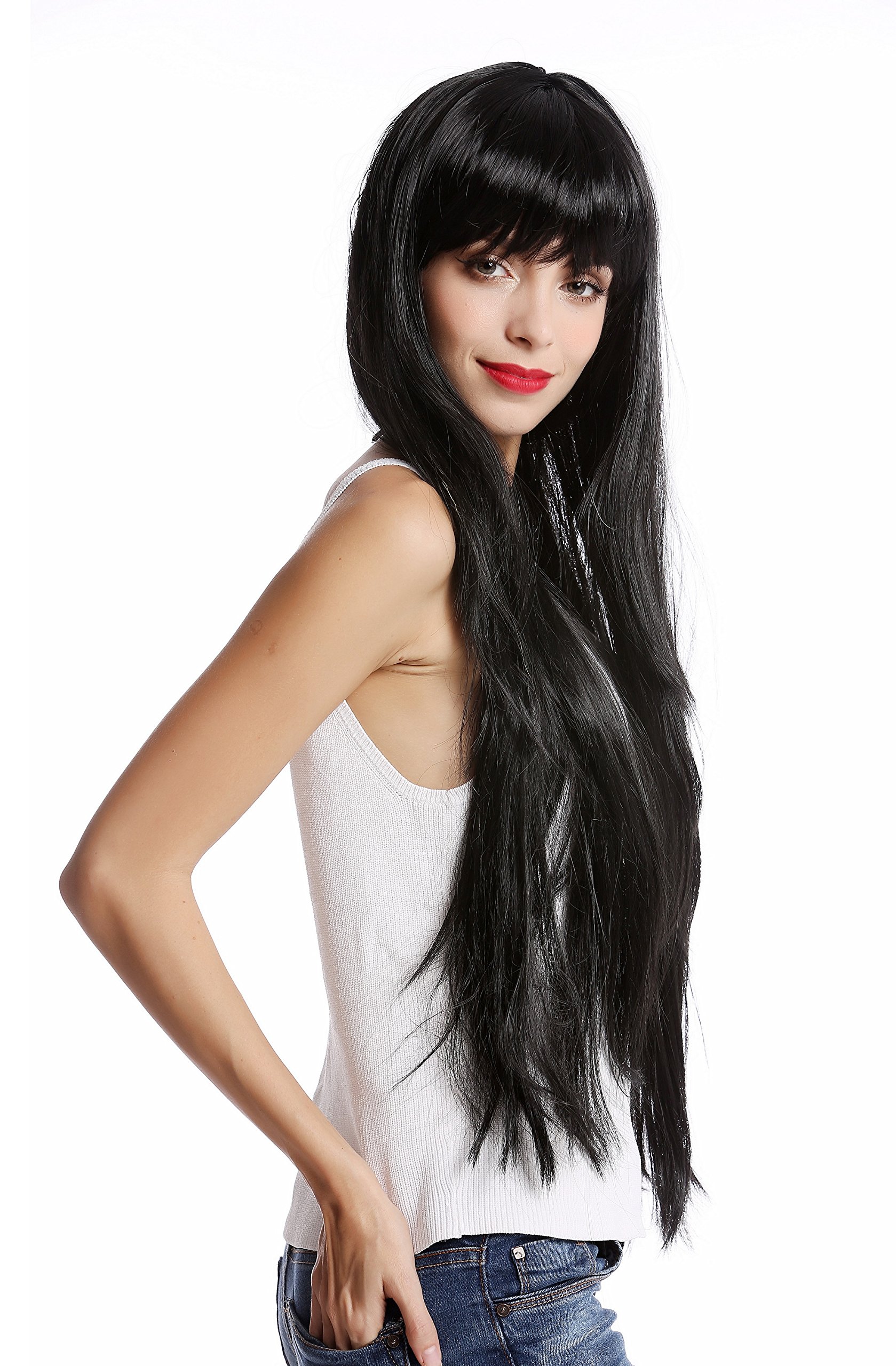 wig-me-up-ylx-9501-p103-damenper-cke-karneval-sehr-lang-schwarz-glatt-mit-pony image 3
