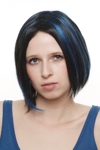 wig-me-up-kurzhaarper-cke-sa048-2b061-schwarz-mit-blauen-str-hnen-bob-30-cm image 5