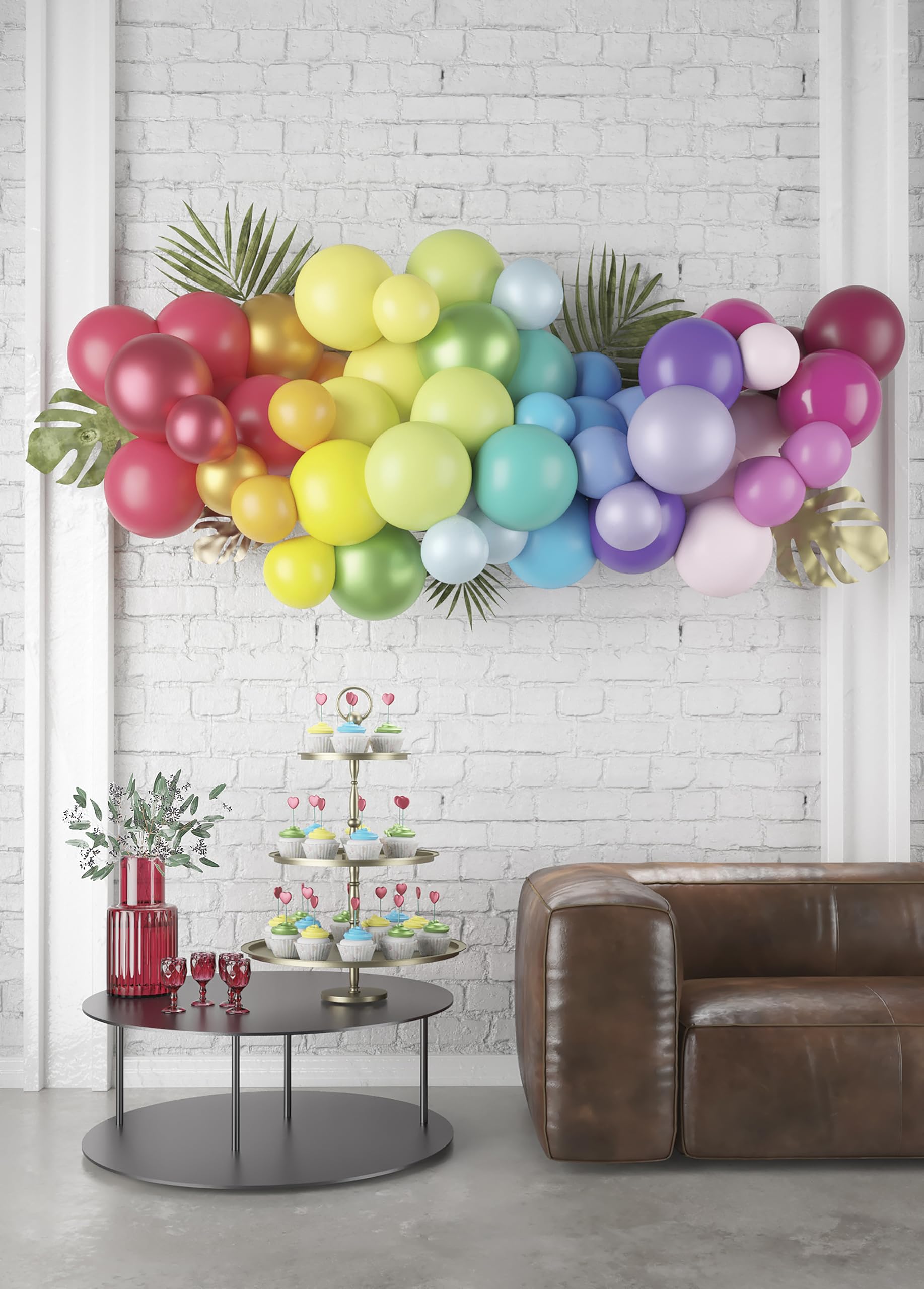 p-tit-clown-c-l-luftballons-30-cm-50-st-ck-regenbogen image 1