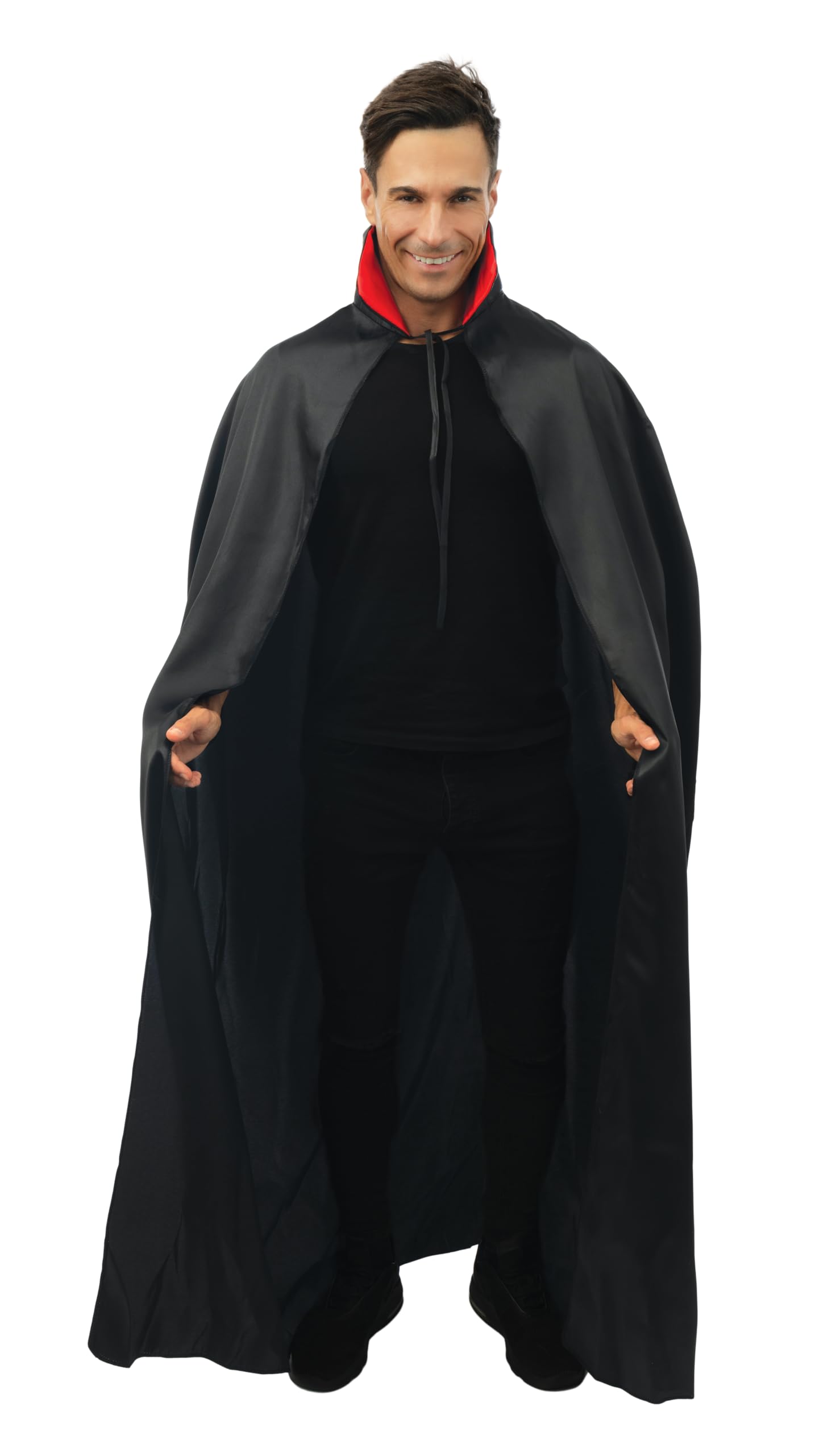 ptit-clown-16204-cape-polyester-satiniert-1-40-m-schwarz-rot image 1