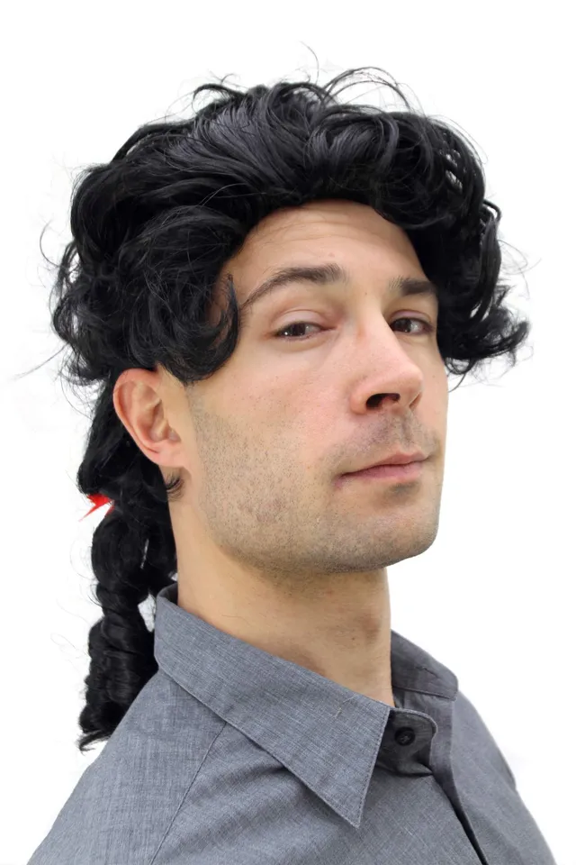 wig-me-up-pw0173-barock-per-cke-herren-schwarz-mit-zopf image 1