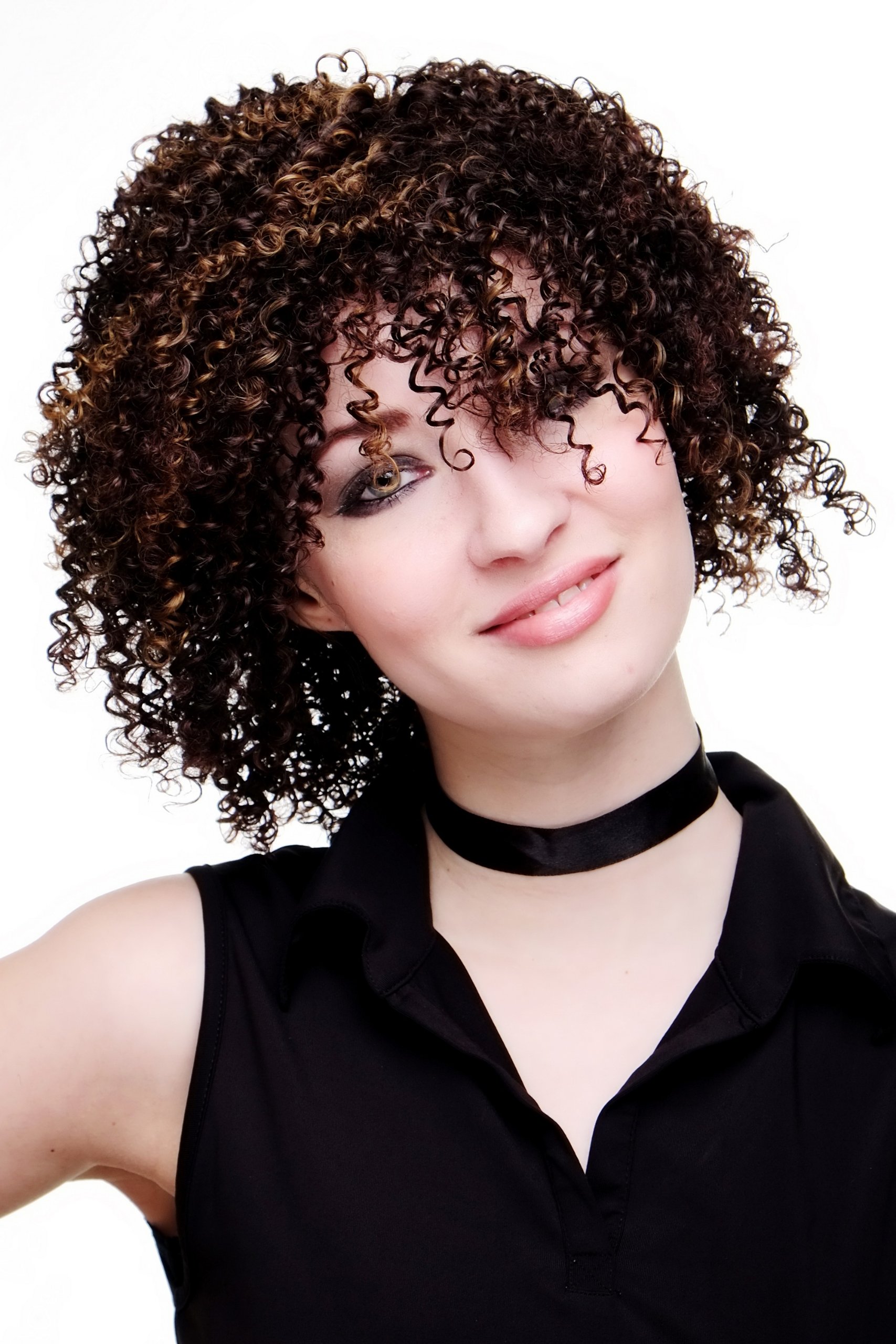 wig-me-up-22913-2t33-27-afro-per-cke-braun-kraus-35-cm image 1