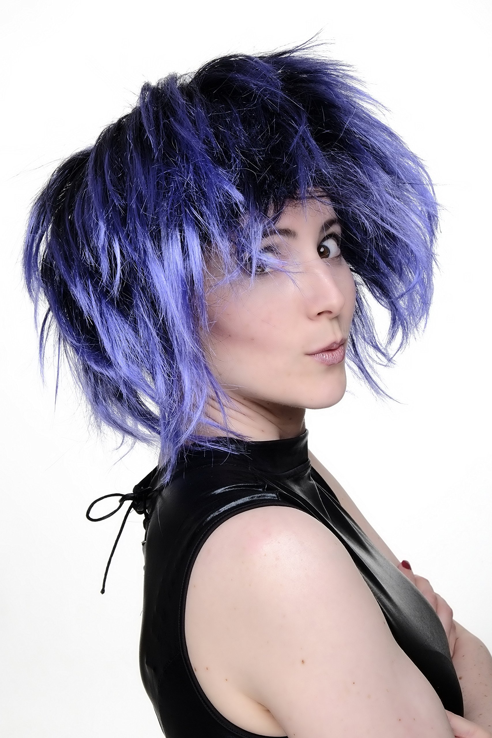 wig-me-up-punk-per-cke-blau-schwarz-80er-disco-party-per-cke image 4