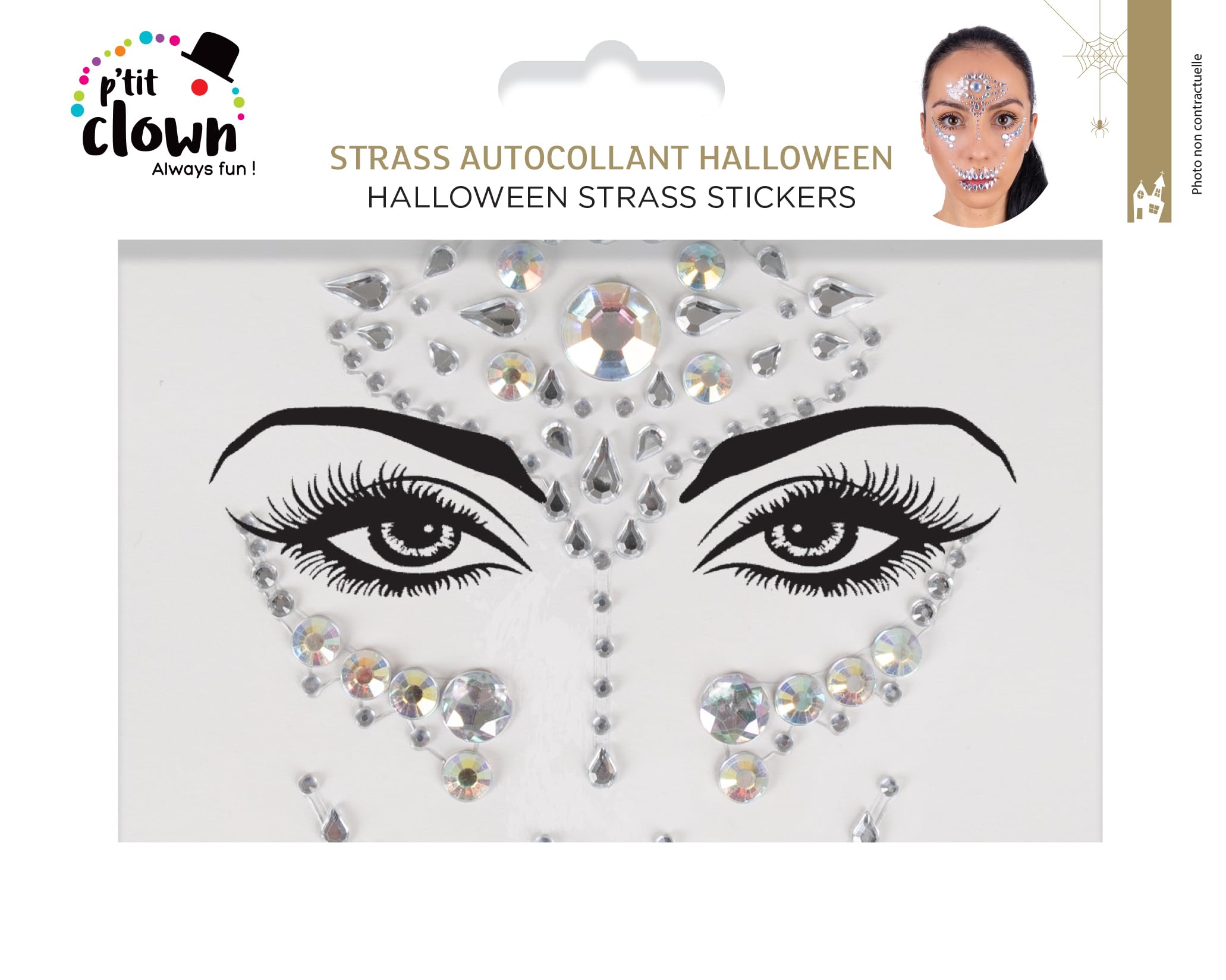 p-tit-clown-strass-autocollant-halloween-gesichtsschmuck-modell-zuf-llig image 2