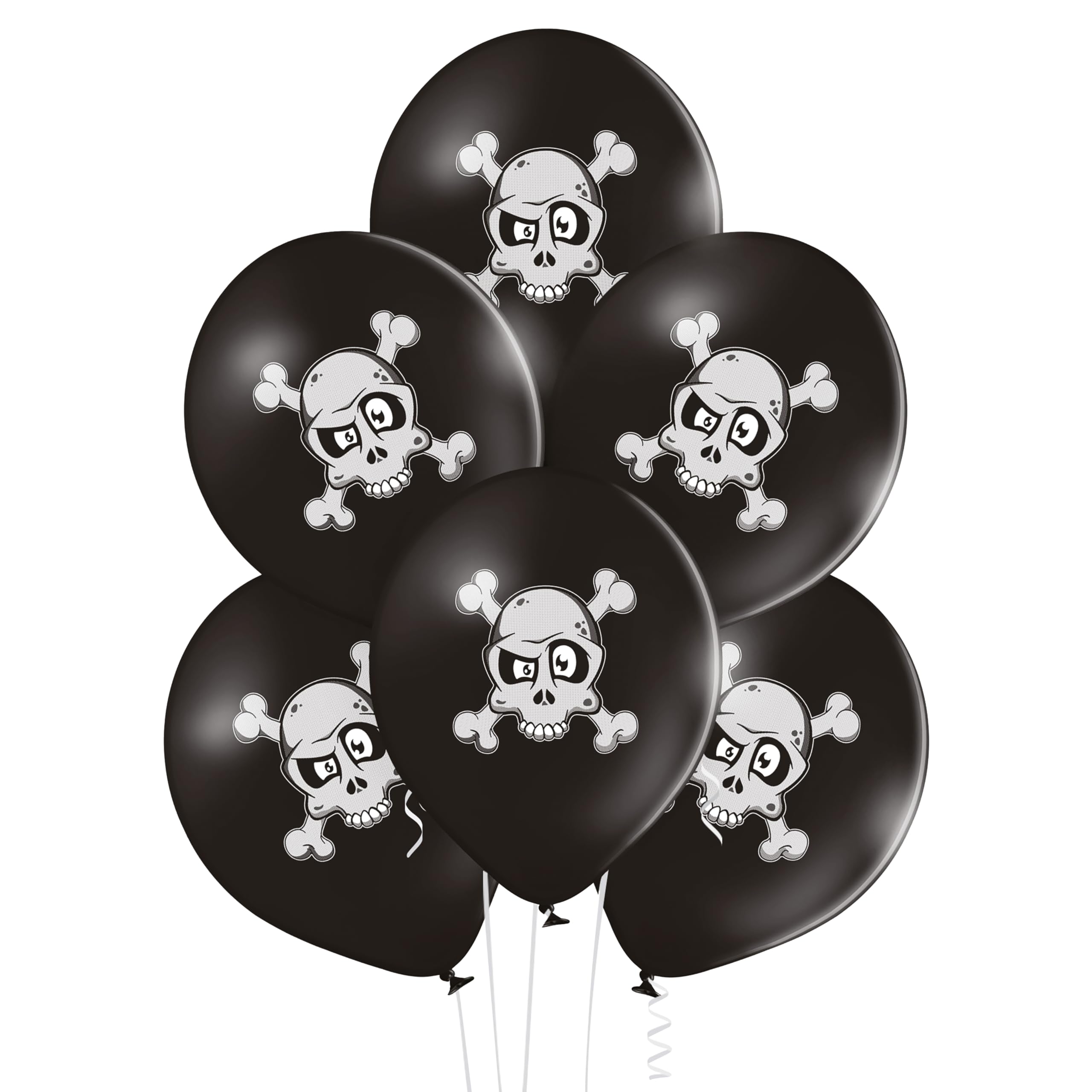 p-tit-clown-halloween-ballons-30-cm-8er-set-totenkopf-schwarz image 1