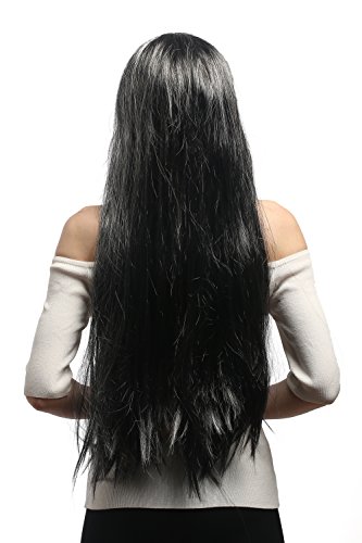 wig-me-up-6063-p103-309-party-per-cke-schwarz-grau-extra-lang-ca-85-cm image 6