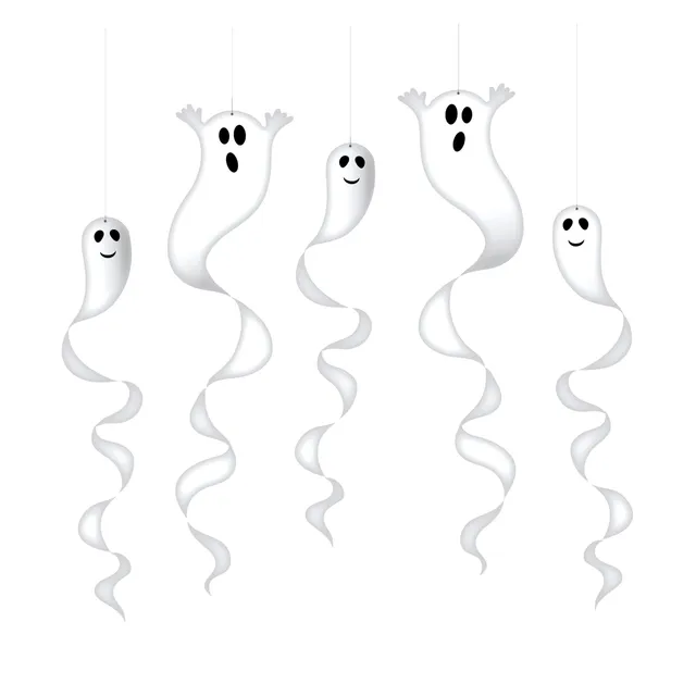 ptit-clown-halloween-spiralen-geister-5er-set-zum-aufh-ngen image 1