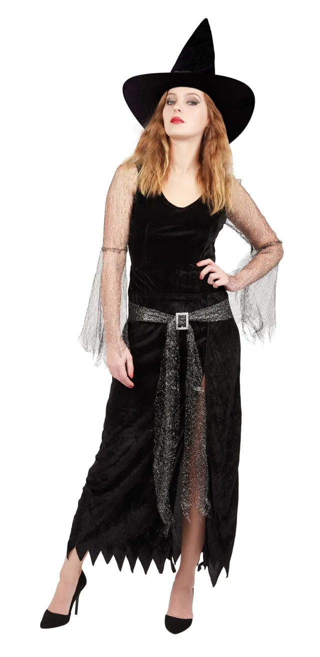 p-tit-clown-hexe-der-finsternis-kost-m-damen-schwarz-mit-hut image 1