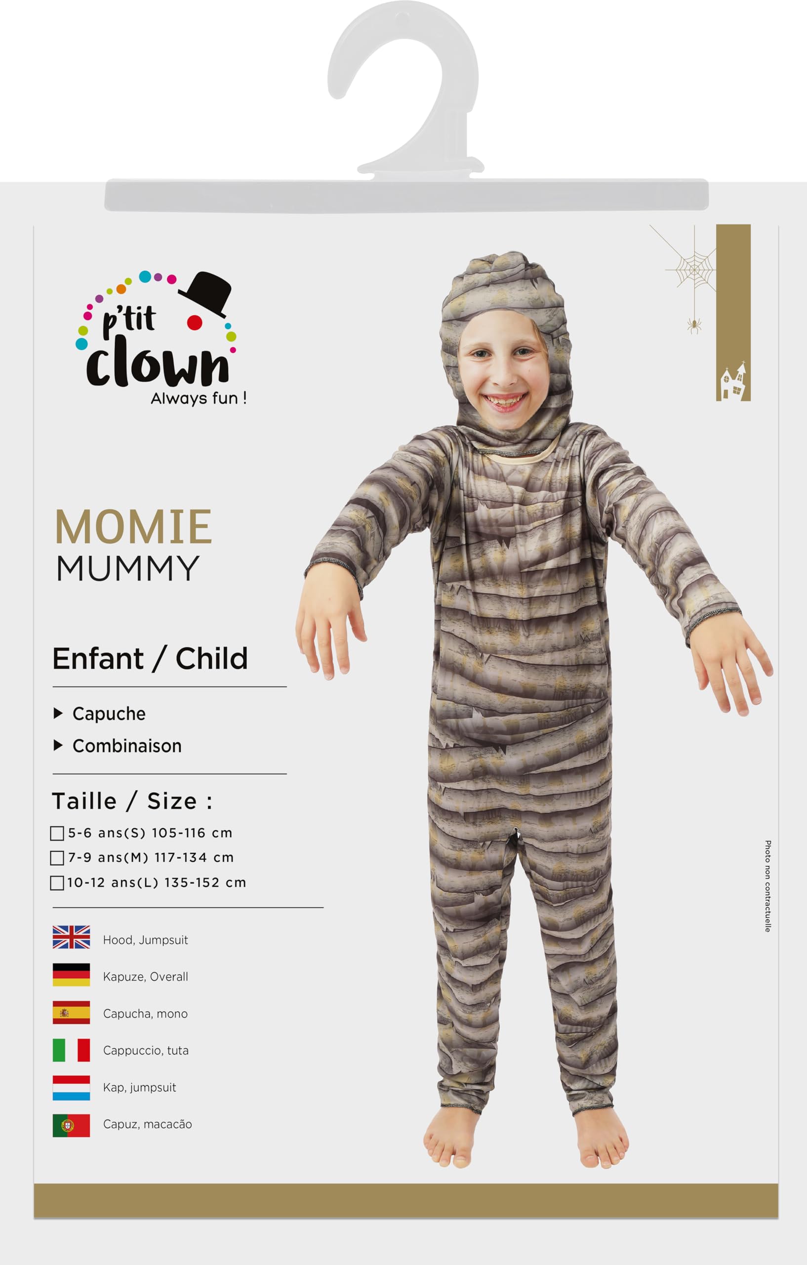 p-tit-clown-mumienkost-m-kinder-mit-kapuze-overall image 5