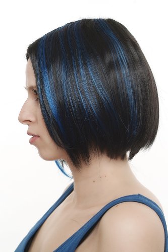 wig-me-up-kurzhaarper-cke-sa048-2b061-schwarz-mit-blauen-str-hnen-bob-30-cm image 8