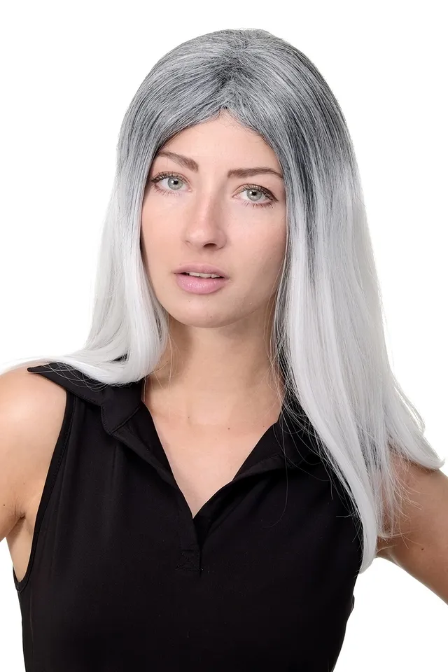 wig-me-up-gfw1809-damenper-cke-lang-glatt-ombre-schwarz-wei-grau image 1
