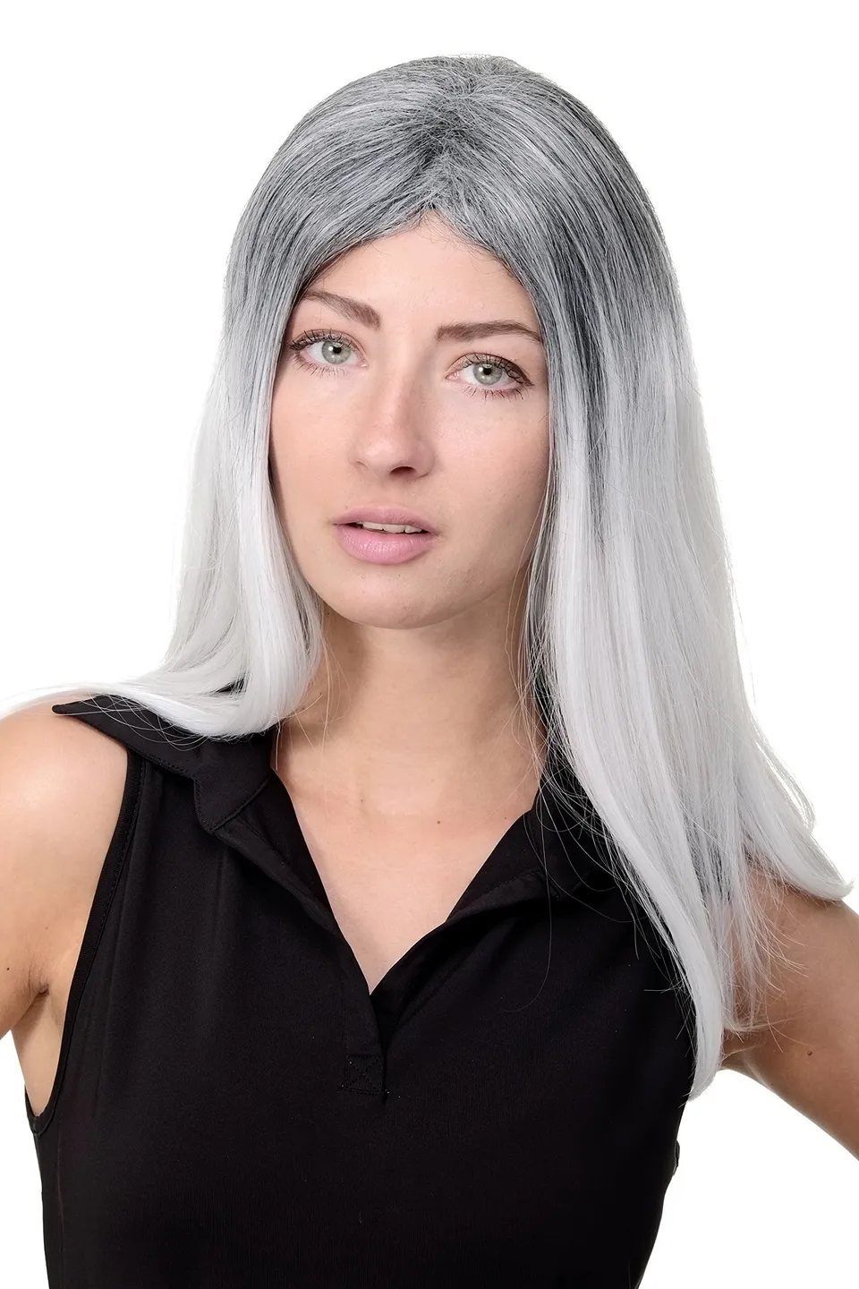 wig-me-up-gfw1809-damenper-cke-lang-glatt-ombre-schwarz-wei-grau image 1